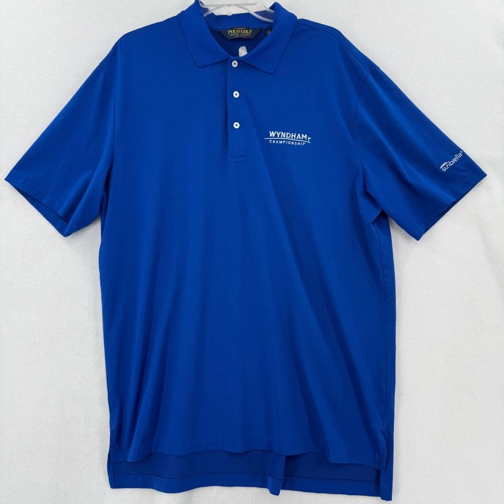 Polo Golf Ralph Lauren Shirt Mens XL Blue Wyndham Championship Performance Top